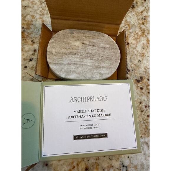 Archipelago Other - Archipelago Marble Soap Dish is a natural beige marble tray